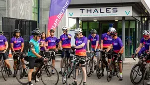 Thales employees on a fundraising bike ride